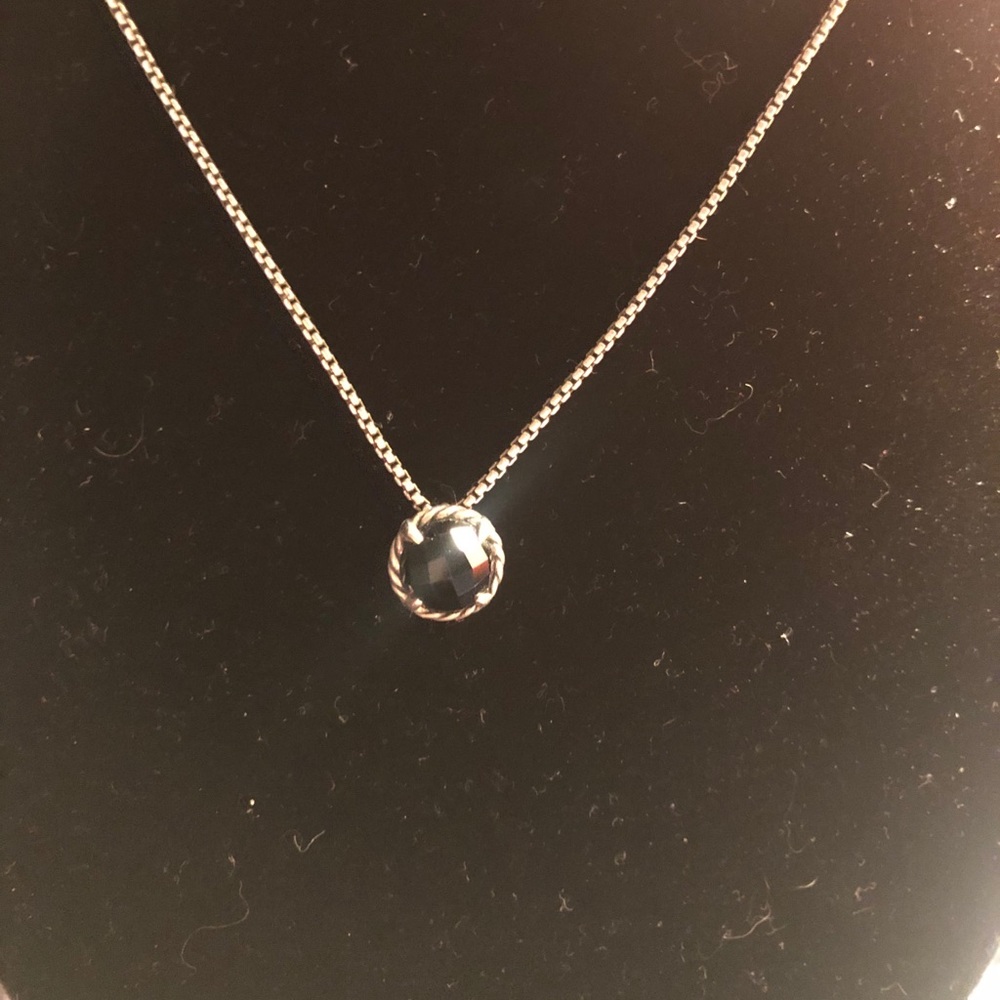David Yurman black onyx Chatelaine pendant chain